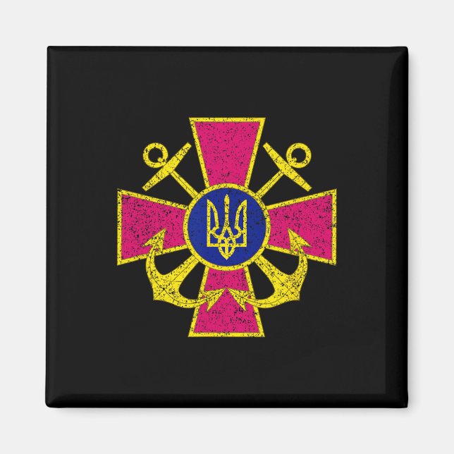 Ukrainian Navy Emblem Ukraine Navy Armed Forces  Magnet (Front)