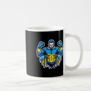 Ukrainian Nner Fan Ukraine Flag Strong Man  Coffee Mug