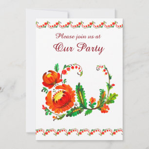 Ukrainian party Petrykivsky art Invitation