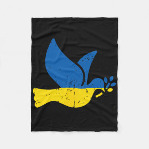 Ukrainian Peace Bird - Ukraine Flag Blue And Yello Fleece Blanket