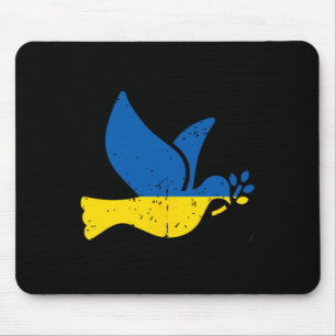 Ukrainian Peace Bird - Ukraine Flag Blue And Yello Mouse Mat
