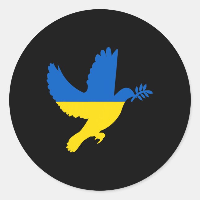 Ukrainian Peace Dove  Classic Round Sticker (Front)