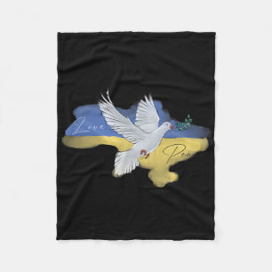 Ukrainian Peace Dove Flag Colors Blue Yellow Ukrai Fleece Blanket
