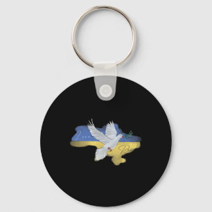 Ukrainian Peace Dove Flag Colors Blue Yellow Ukrai Key Ring