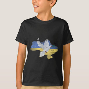 Ukrainian Peace Dove Flag Colors Blue Yellow Ukrai T-Shirt