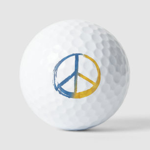 Ukrainian - PEACE Symbol Sign Ukraine Colours War Golf Balls