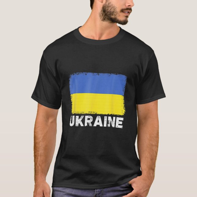 Ukrainian People Vintage Ukraine Flag T-Shirt (Front)