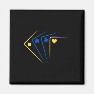 Ukrainian Playing Cards Ace Flag Solidarity  Magnet