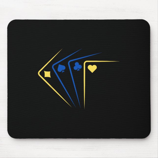 Ukrainian Playing Cards Ace Flag Solidarity  Mouse Mat (Front)