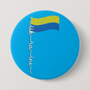 Ukrainian Pride Flagpole-Elegant Signature Design 7.5 Cm Round Badge