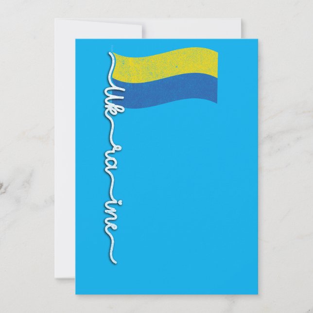 Ukrainian Pride Flagpole-Elegant Signature Design Holiday Card (Front)