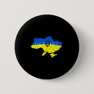 Ukrainian Pride Tryzub Ukraine Map Vintage Retro F 6 Cm Round Badge