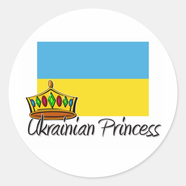 Ukrainian Princess Classic Round Sticker (Front)
