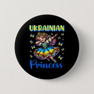 Ukrainian Princess Dab Girl Flag Dress Heritage Fo 6 Cm Round Badge