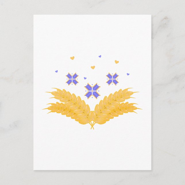Ukrainian print - embroidery and grain postcard (Front)