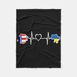 Ukrainian Puerto Rico Flag - Ukraine Puerto Rican Fleece Blanket