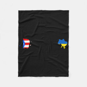 Ukrainian Puerto Rico Flag - Ukraine Puerto Rican Fleece Blanket
