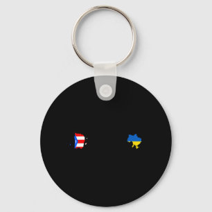Ukrainian Puerto Rico Flag - Ukraine Puerto Rican  Key Ring