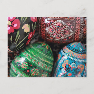 Ukrainian pysanky - easter eggs holiday postcard