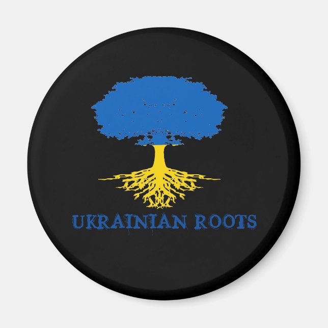 Ukrainian Roots Tree Silhouette  Magnet (Front)