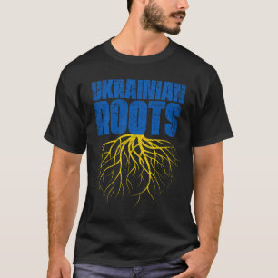 Ukrainian Roots Ukraine Heritage Flag T-Shirt