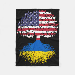 Ukrainian Roots Ukraine National Heritage Tree Gif Fleece Blanket