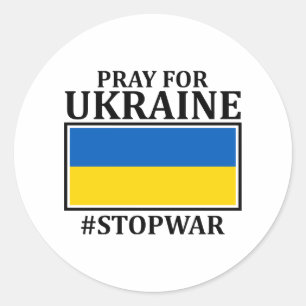 Ukrainian Russian War pray for Ukraine Flag Classic Round Sticker