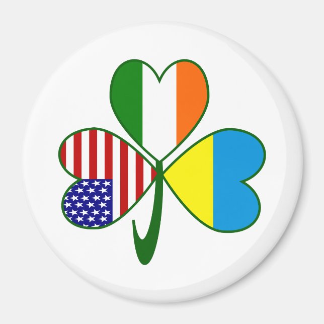 Ukrainian Shamrock Flag Magnet (Front)