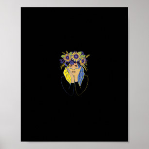 Ukrainian Shirt Ukraine Women Girl Patriotic Sunfl Poster