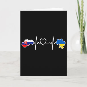 Ukrainian Slovakian Flag - Ukraine Slovakia Heartb Card