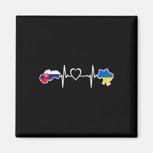 Ukrainian Slovakian Flag - Ukraine Slovakia Heartb Magnet