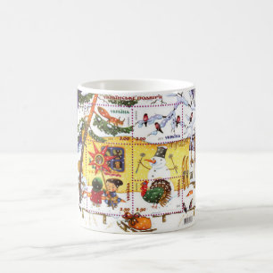 Ukrainian Snowman and Children Coffee Mug