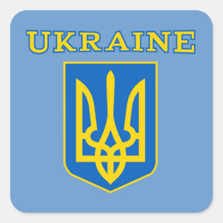 Ukrainian state coat of arms square sticker