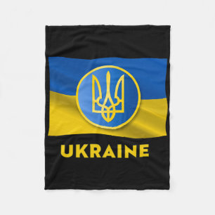 Ukrainian State Symbol - Ukraine Flag  Fleece Blanket