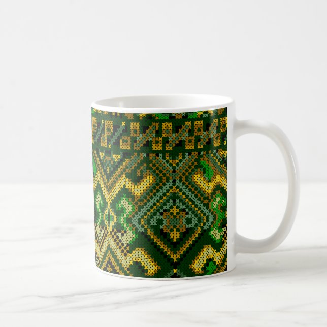 Ukrainian Style Cross Stitch Pattern Mug (Right)