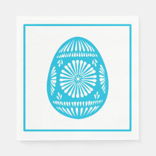 Ukrainian-Style Easter Egg (Aqua) Napkin