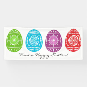 Ukrainian-Style Easter Egg Custom Text 2.5' X 6' Banner