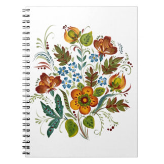 Ukrainian style flowers notebook