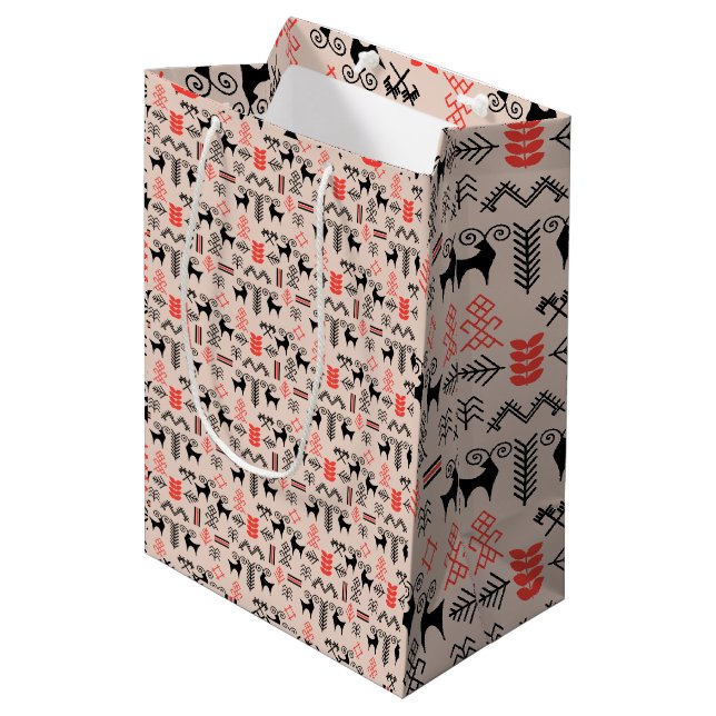 Ukrainian style national pattern medium gift bag (Front Angled)