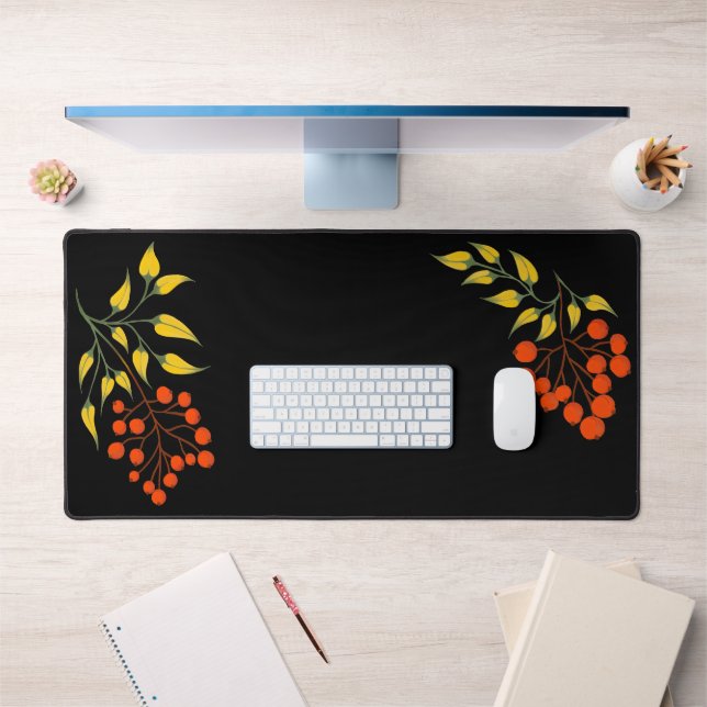 Ukrainian style viburnum branch. Ukraine Desk Mat (Office 1)