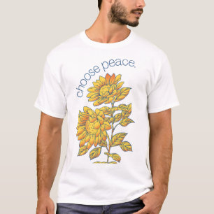 Ukrainian sunflower art  choose peace for ukraine  T-Shirt