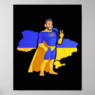Ukrainian Super Hero - Superhero Ukrainian - Map U Poster