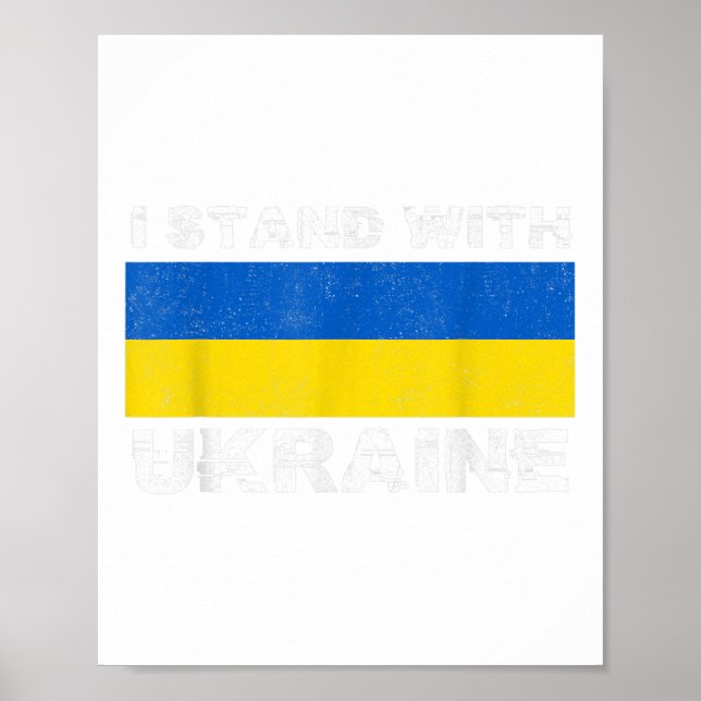 Ukrainian Support I Stand With Ukraine Stop War Uk Poster (Front)
