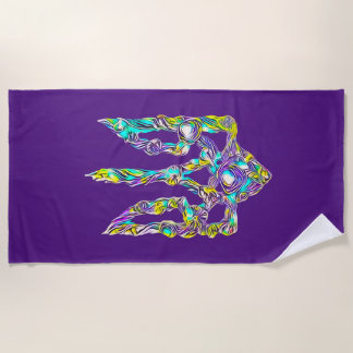 Ukrainian symbol trident beach towel