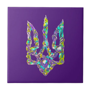 Ukrainian symbol trident tile