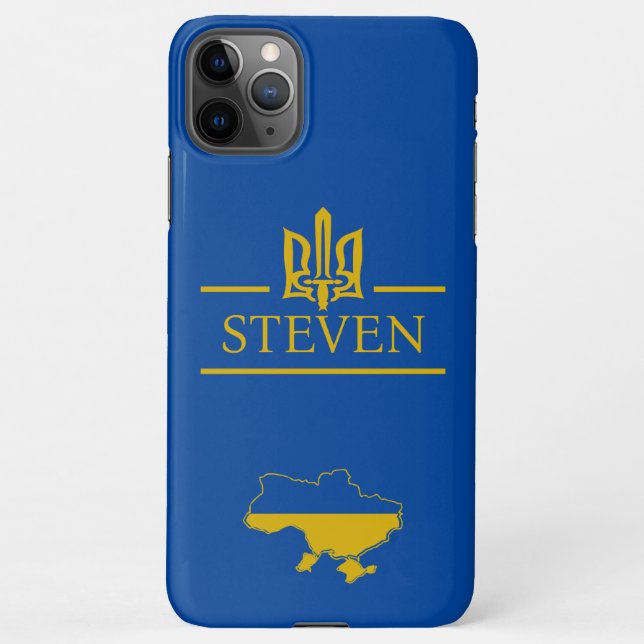 Ukrainian symbols and Name of Golden font iPhone Case (Back)