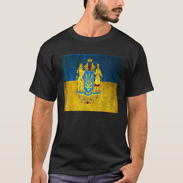 Ukrainian Symbols Support Ukraine Flag I Stand Wit T-Shirt (Front)