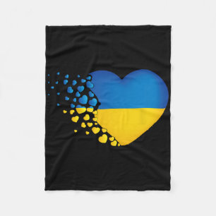 Ukrainian Symbols Ukrainian Flag Heart Love  Fleece Blanket