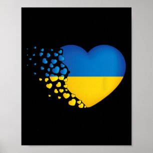 Ukrainian Symbols Ukrainian Flag Heart Love Poster
