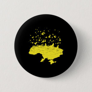 Ukrainian Symbols Ukrainian Ukraine Map Free Bird  6 Cm Round Badge